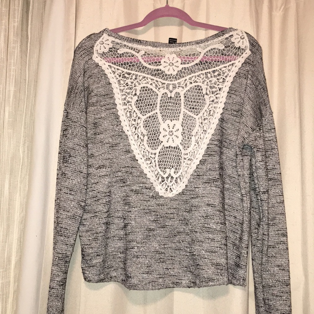 sweater with crochet back